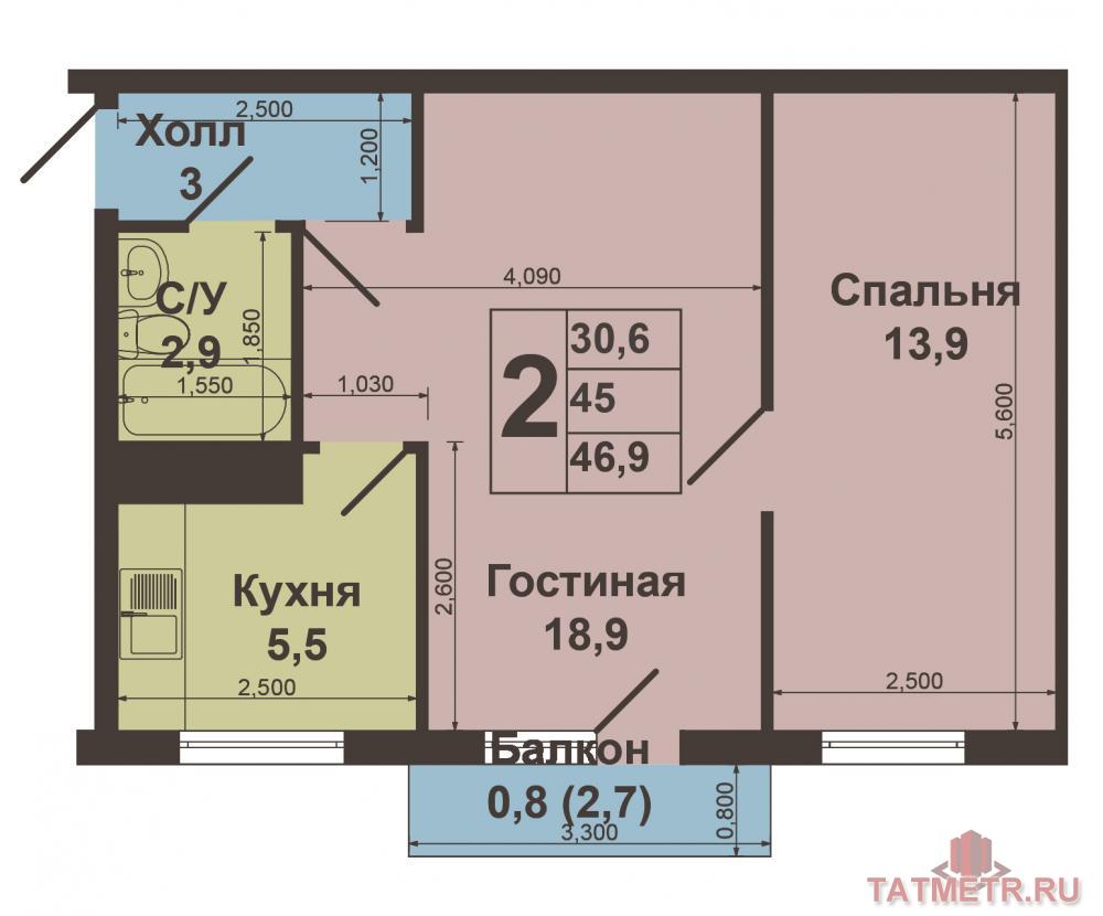 Продажа / Квартиры, Казань, Хади Такташа улица, 2 980 000 Вахитовский район, ул. Хади Такташа, 83. Продается светлая уютная двухкомнатная квартира в хорошем состоянии.... - 16