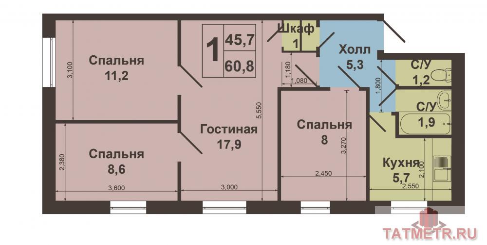 Продажа / Квартиры, Казань, Павлюхина улица, 3 110 000 Приволжский район, ул. Павлюхина, 122. Продается 4К квартира в кирпичном доме на высоком первом этаже. Косметический... - 5