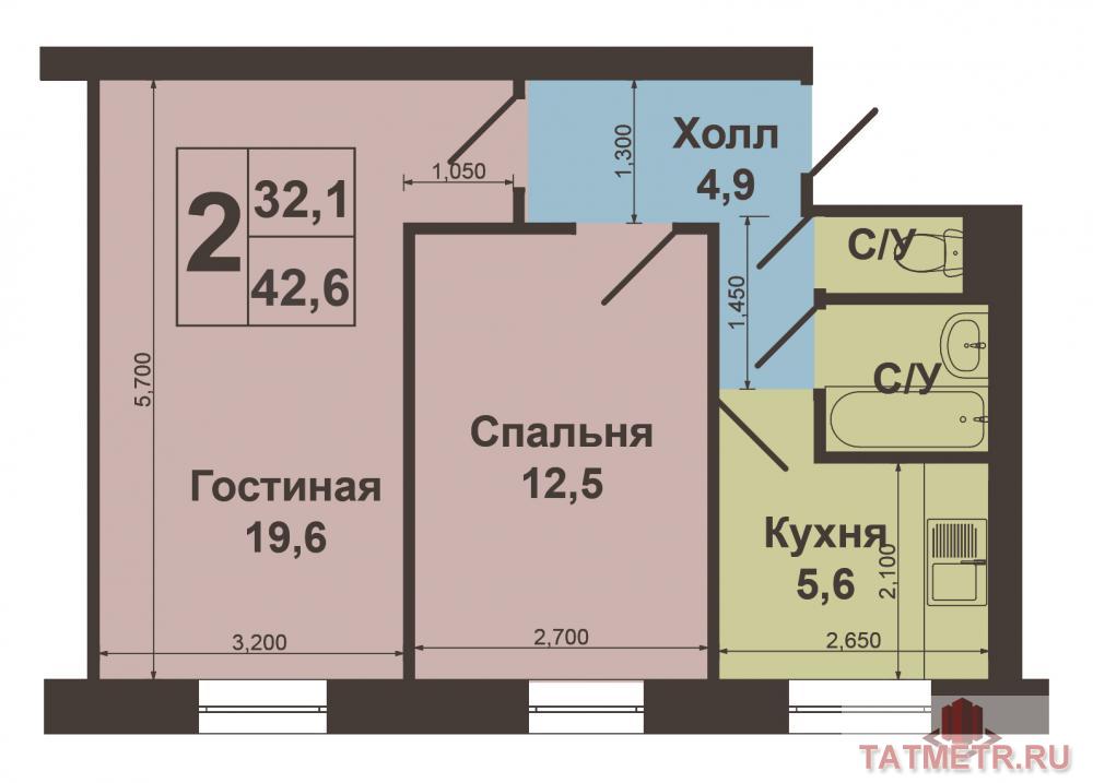 Продажа / Квартиры, Казань, Лукина улица, 3 280 000 Авиастроительный район, ул. Лукина, 1А. Представляем к продаже очень тёплую двухкомнатную квартиру на 2-ом этаже, с... - 9