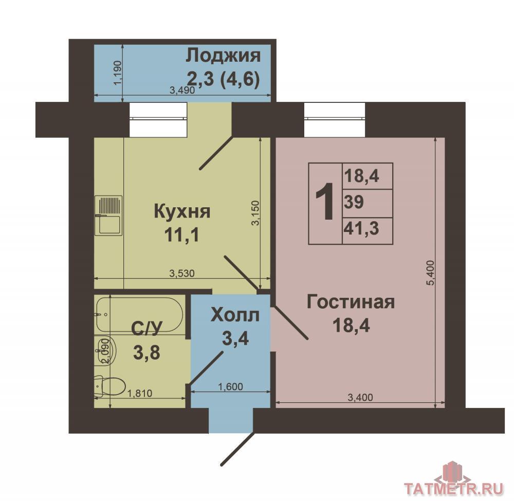 Продажа / Квартиры, Казань, Восстания улица, 3 600 000 Г.Казань, Московский район, ул.Восстания,д.129. Новый кирпичный дом 2012 года. Квартира с шикарным ремонтом, 39,0кв.м... - 9