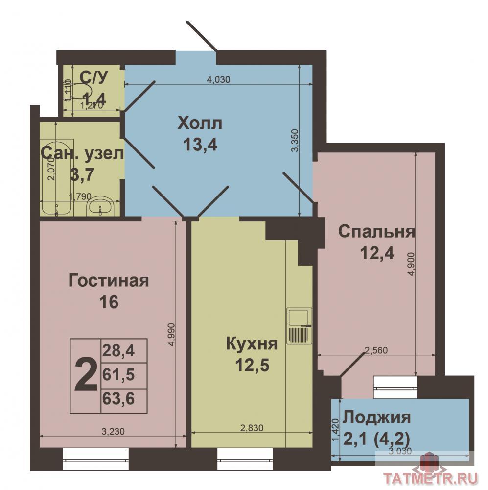 Продажа / Квартиры, Казань, Волочаевская улица, 4 990 000 Ищете квартиру, чтобы заехать и жить? Тогда Вы нашли то, что давно искали! Продается 2-хкомнатная квартира с... - 8