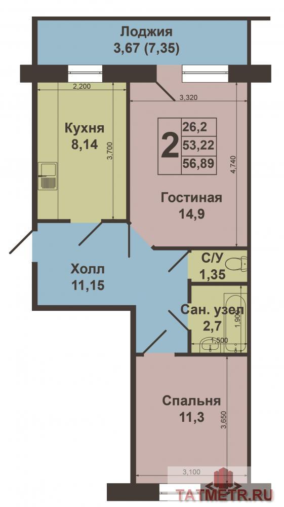 Продажа / Квартиры, Пестрецы, Перчкова улица, 1 690 000 Продается 2-комнатная квартира в самом сердце с.Пестрецы. Дом расположен в отличном месте: автостанция, школы,... - 6