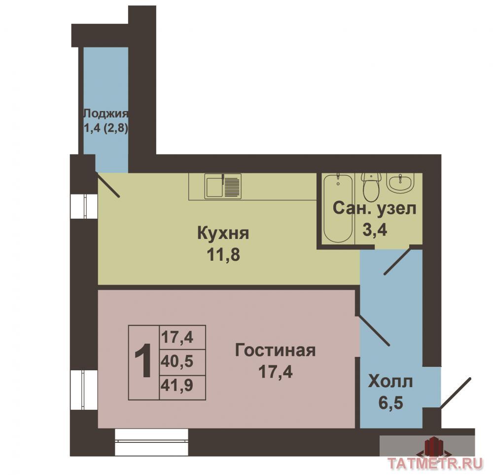 Продажа / Квартиры, Казань, Яшь кыч улица, 1 830 000 Продается просторная 1- комнатная квартира в Приволжском районе по ул.Яшь Коч д 1д, на 2-м этаже 4-х этажного... - 6