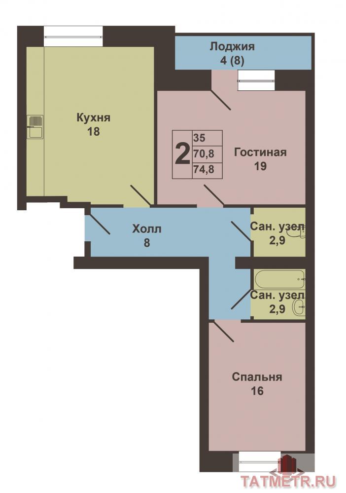 Продажа / Квартиры, Казань, Старо-Аракчинская 2-я улица, 3 990 000 Продается шикарная квартира с черновой отделкой в ЖК премиум класса «Волжская Гавань» по адресу Старо-Аракчинская... - 8