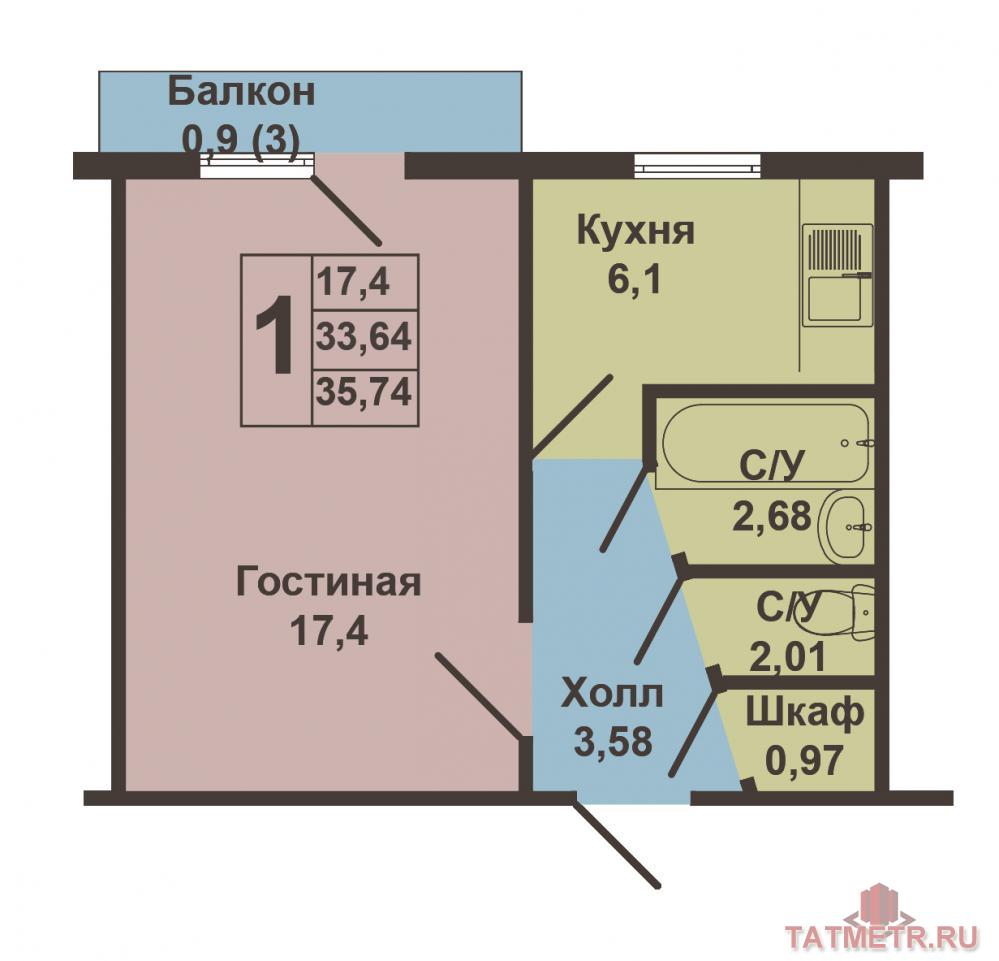 Продажа / Квартиры, Зеленодольск, Паратская улица, 1 151 000 г.Зеленодольск,город , ул.Паратская д.6. Продается отличная квартира 3 этаже пятиэтажного дома. Очень теплая, уютная... - 9
