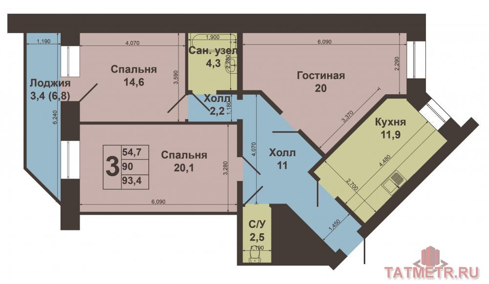 Продажа / Квартиры, Казань, Зинина улица, 9 200 000 Предлагается шикарная 3-х комнатная квартира в элитном доме в самом центре города, по адресу Зинина, 7.... - 11