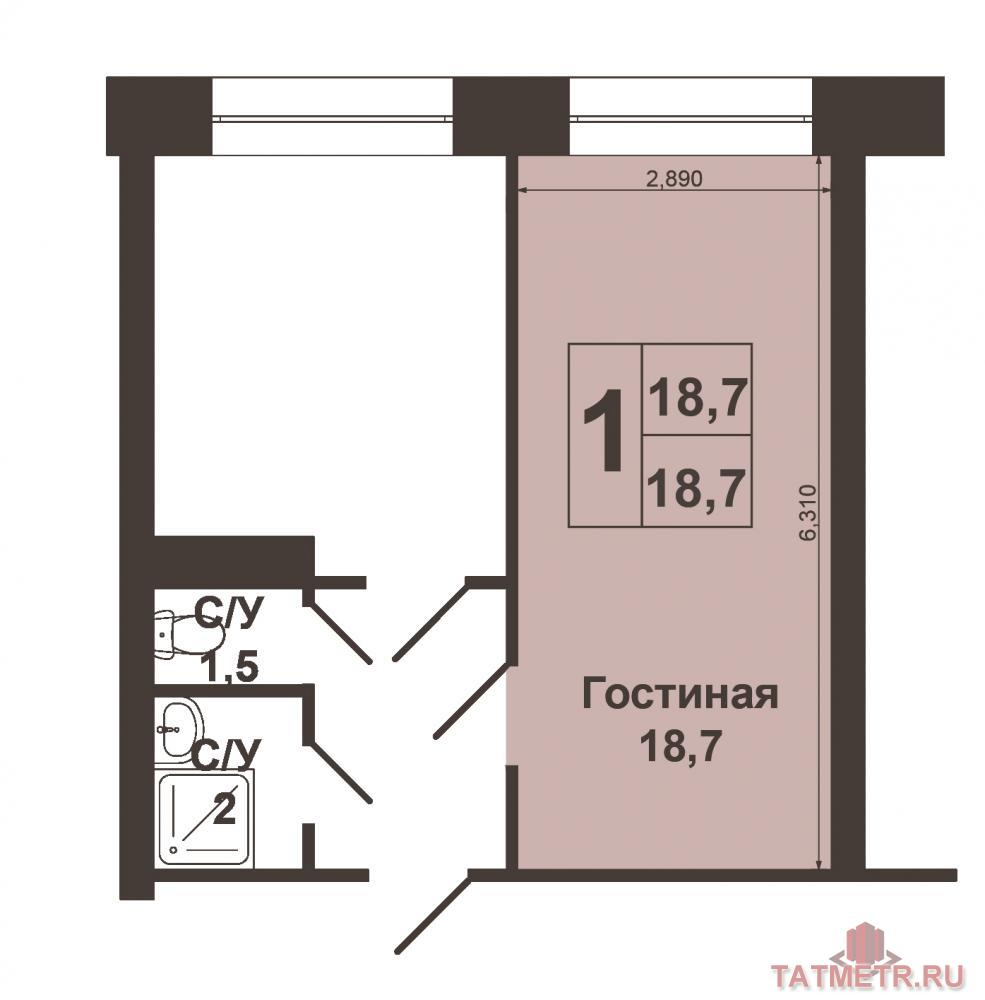 Продажа / Комнаты, Зеленодольск, Комарова улица, 695 000 г. Зеленодольск, Мирный, ул. Комарова, д. 6А. Продается комната в двухкомнатном блоке, общей площадью 18, 2 кв.м.... - 6
