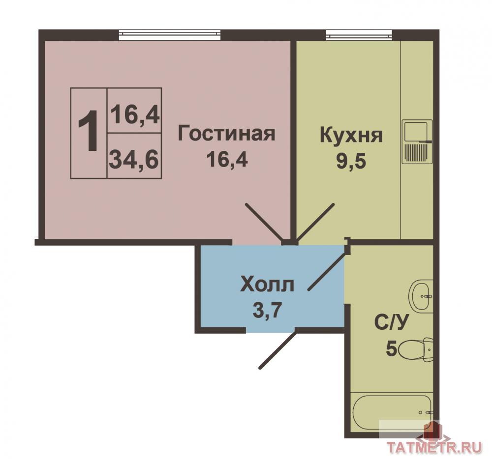 Продажа / Квартиры, Куюки, 10-й Квартал улица, 1 770 000 Продается 1 комнатная квартира с чистовой отделкой на 3-м этаже 3-х этажного строящегося дома в ЖК «Светлый»,... - 7