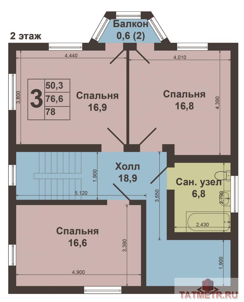 Лаишевский район, Тетеево, снт 'Приволжское'. Новый дом в престижном месте возле леса. Дом каркасный, построен  в... - 5