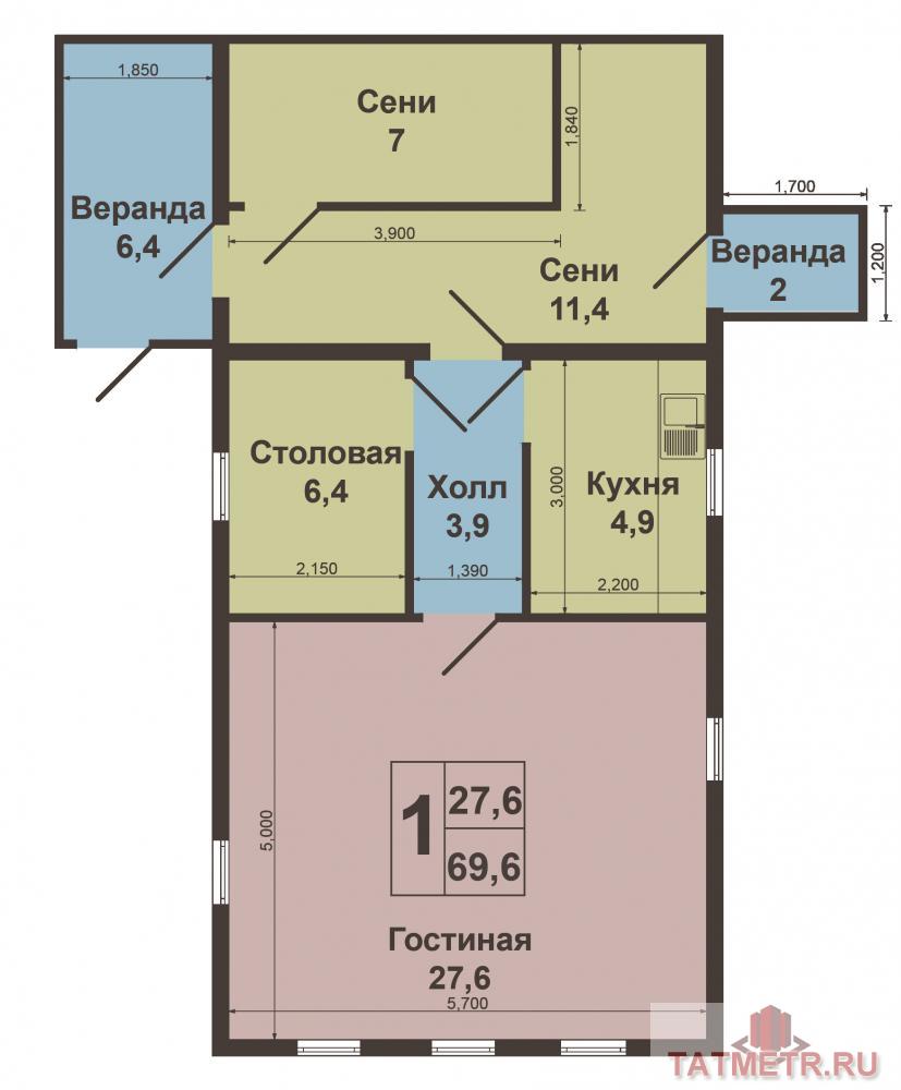Продажа / Дома и коттеджи, Казань, Приволжская улица, 2 590 000 Продается одноэтажный дом ( бревно) в экологически чистом районе в Новом Аракчино по ул. Приволжская на участке... - 18