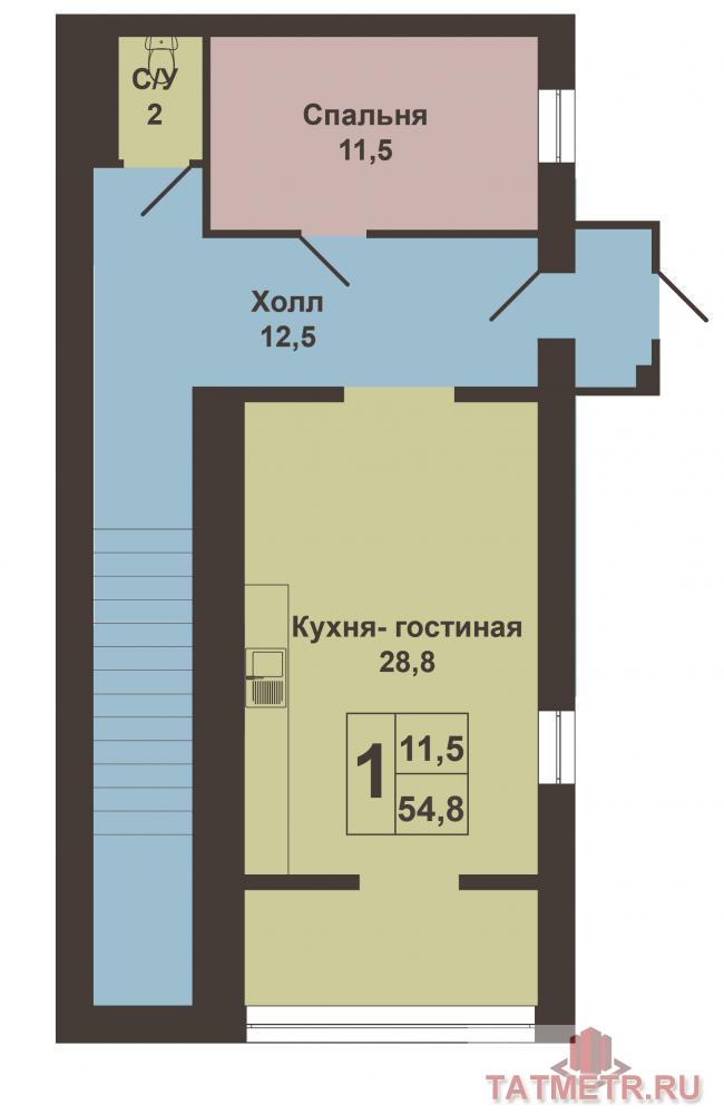 Продажа / Дома и коттеджи, Казань, Дмитрия Менделеева улица, 5 200 000 Советский район, ул. Менделеева, д. 20а. Продается квартира с отличным ремонтом в таунхаусе общей площадью 108, 9... - 16