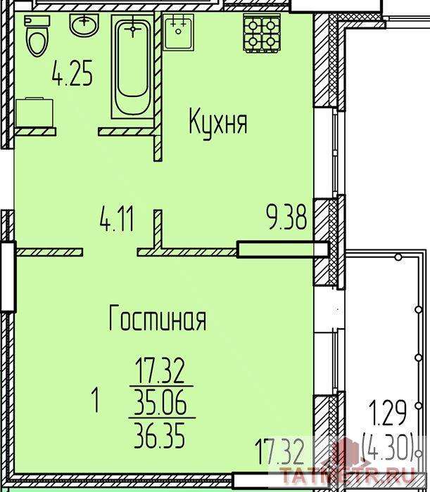 Продажа / Квартиры, Казань, Рауиса Гареева улица, 2 750 000 ЖК 'Соловьиная Роща' Дом сдан!!! Продажа от собственника! Отделка квартиры: стены оклеяны обоями, на полу линолеум, в... - 3