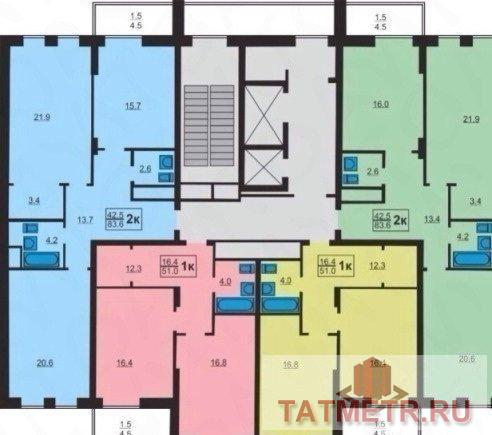 Продажа / Квартиры, Казань, Адоратского улица, 3 380 000 Дом сдан. Свидетельство право собственности на руках. Просторная 1к. квартира улучшенной планировки по очень выгодной... - 1