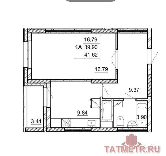 Продажа / Квартиры, Казань, Аделя Кутуя улица, 2 796 864 Продаю 1-ю квартиру в новом Жилом Комплексе. Квартира будет в качественной предчистовой отделке. Этот вариант отделки... - 2