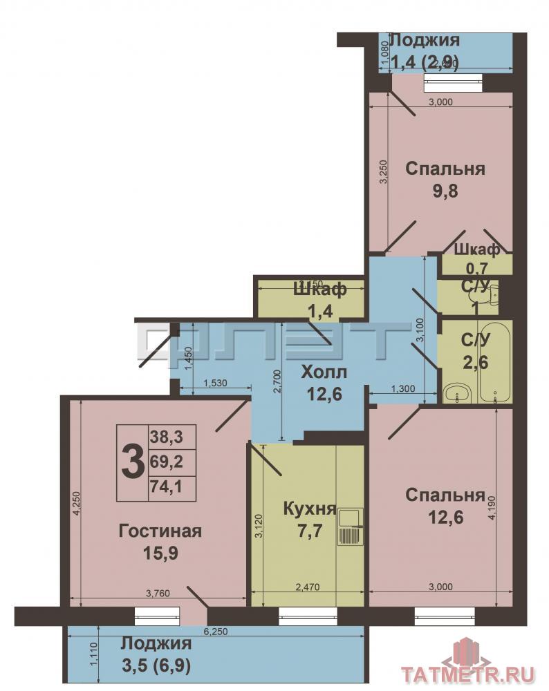 Продажа / Квартиры, Казань, Дубравная улица, 4 170 000 Приволжский район, ул.Дубравная, д.31 (рядом ст.метро Дубравная и Пр.Победы, напротив жк «Дубрава») • Уютная, светлая... - 12