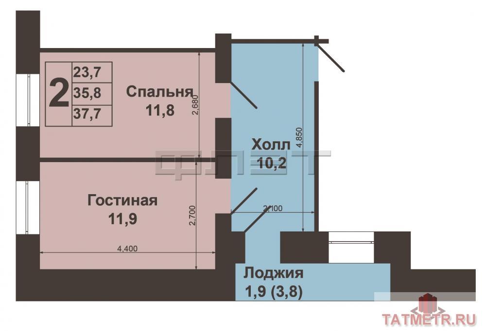 Продажа / Квартиры, Казань, Гудованцева улица, 1 510 000 Вашему вниманию предлагается в Авиастроительном районе г.Казани отличная 2 комнатная квартира по улице Гудованцева,... - 4