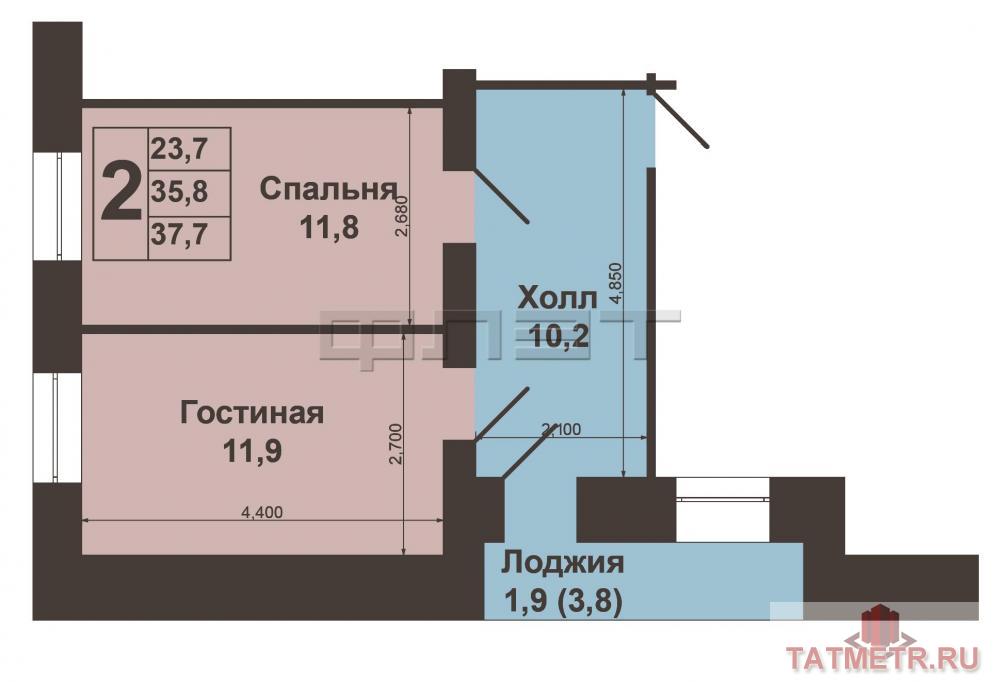 Вашему вниманию предлагается в Авиастроительном районе г.Казани отличная 2 комнатная квартира  по улице Гудованцева,... - 4