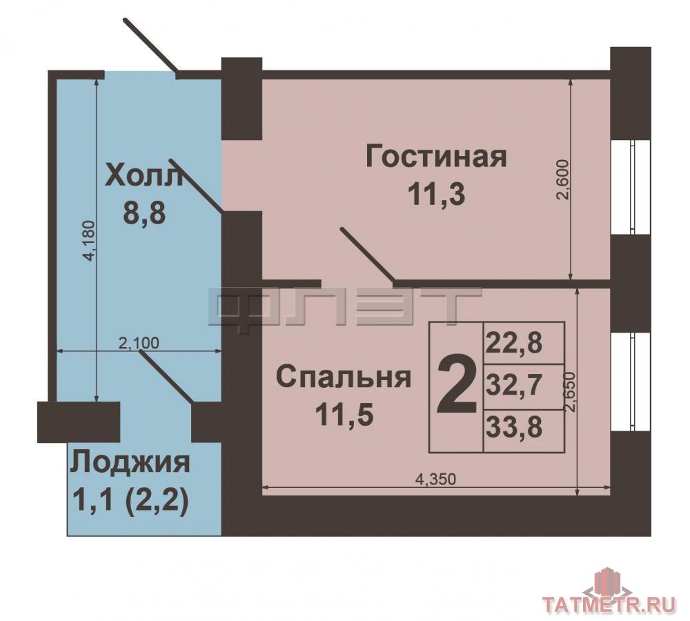 Продажа / Квартиры, Казань, Беломорская улица, 1 650 000 г. Казань, Авиастроительный р-н, ул.Беломорская, д.106. Продается отличная 2-х комнатная квартира 32, 7 кв.м.... - 4
