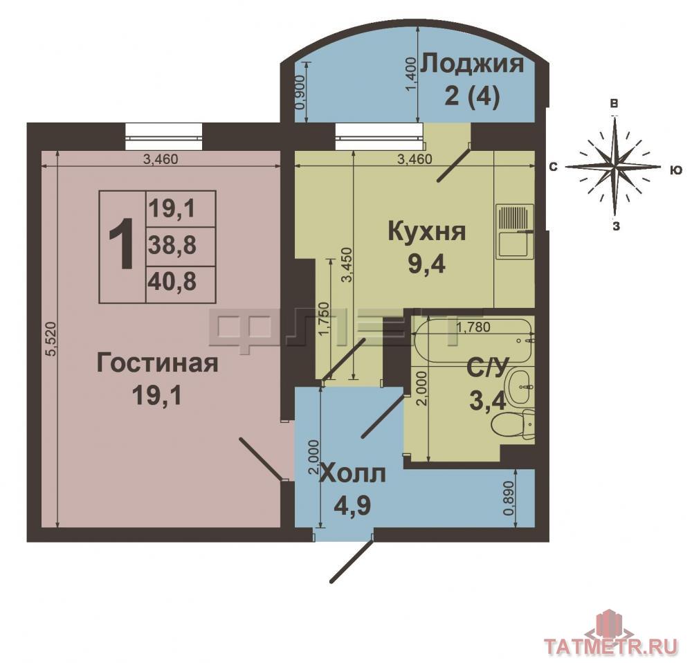 Продажа / Квартиры, Осиново, М улица.Ф.Гайсина, 2 150 000 Татарстан, Казань, с. Осиново. Продается Однокомнатная квартира по ул. Гайсина д. 5, в современном Жилом Комплексе... - 6
