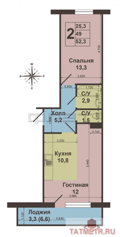 Продажа / Квартиры, Осиново, М улица.Ф.Гайсина, 2 500 000 Казань. Продаётся двухкомнатная квартира студия по адресу Осиново, Гайсина 7. Жилой комплекс Радужный. Высокий... - 9