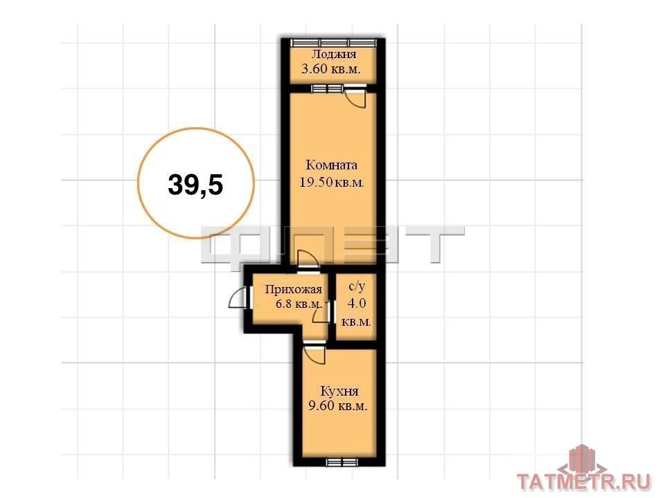 Продажа / Квартиры, Габишево, Советская улица, 1 755 250 Продается однокомнатная распашная квартира площадью 39.50 кв.м. Эргономичная планировка квартиры. Гостиная – 19, 6... - 4
