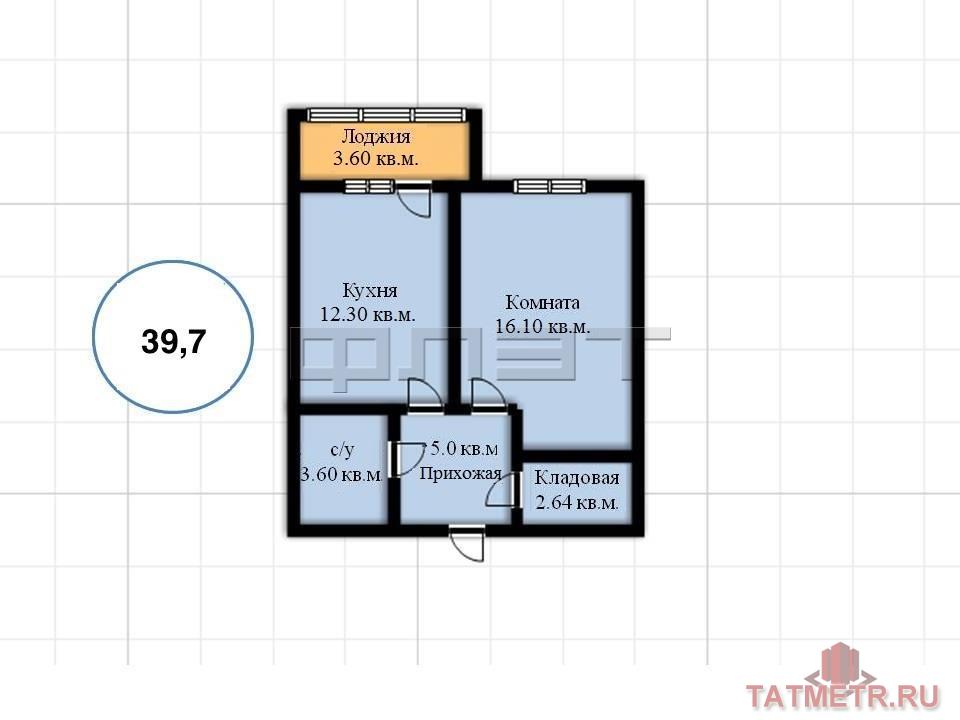 Продажа / Квартиры, Габишево, Советская улица, 1 743 000 Продается квартира на 4-ом этаже площадью 39.70 кв.м. Клубный дом «Габишево» - это современный район в тихом... - 6