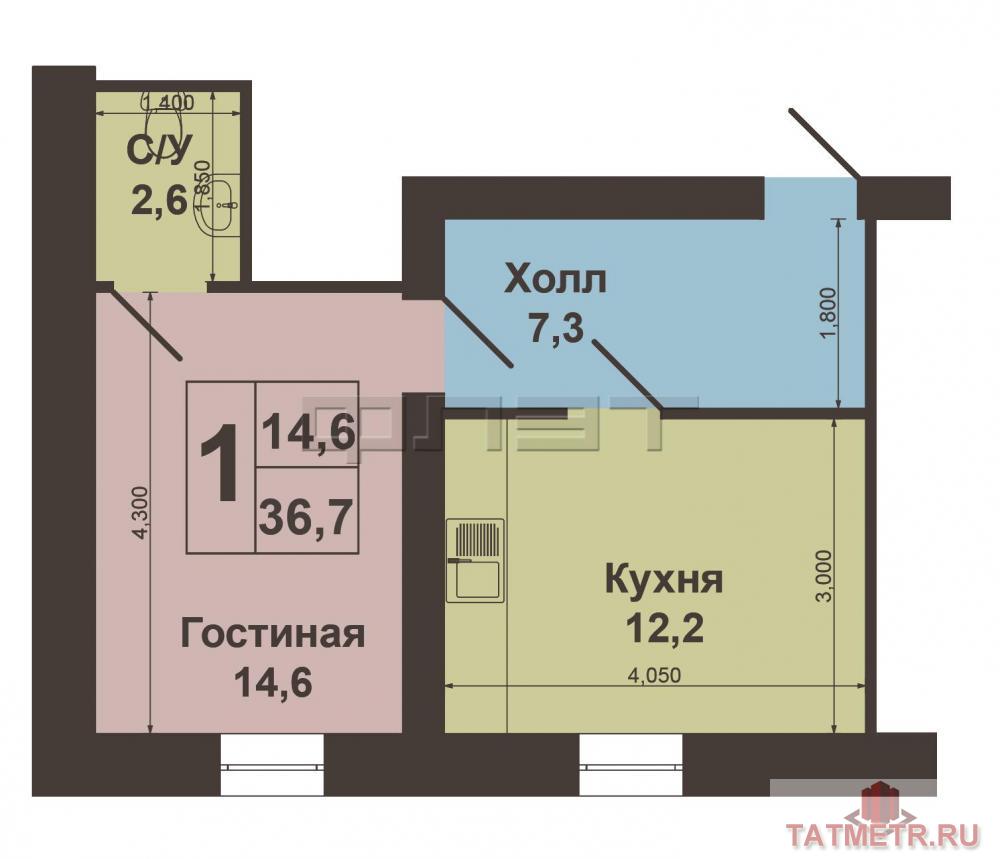 Вахитовский район, Ул. Татарстан, 43а. Продается 1К квартира в кирпичном доме в самом центре Казани на улице... - 7