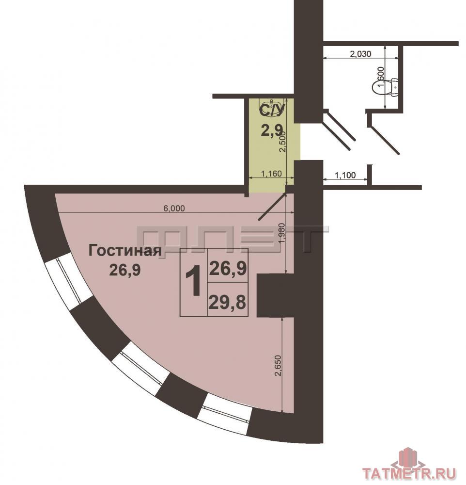 Продажа / Квартиры, Казань, Карла Маркса улица, 2 550 000 Вахитовский район, ул. Карла Маркса, 29. Выставлена на продажу студия в самом центре города. Дом кирпичный, стены 1м,... - 9
