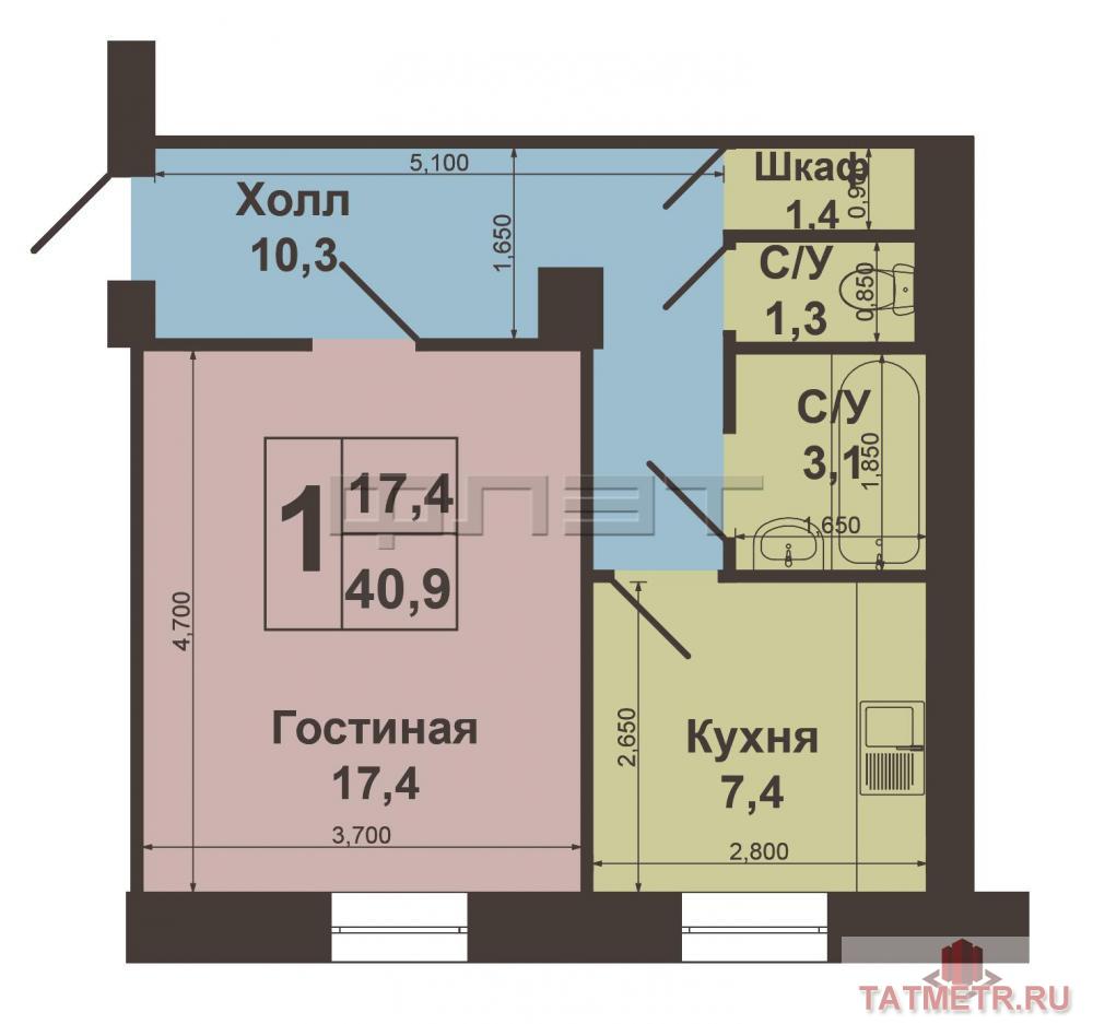 Продажа / Квартиры, Казань, Павлюхина улица, 3 070 000 Приволжский район, ул. Павлюхина, 106. Продается 1К квартира в кирпичном доме в пешей доступности от метро. Потолки 3... - 8