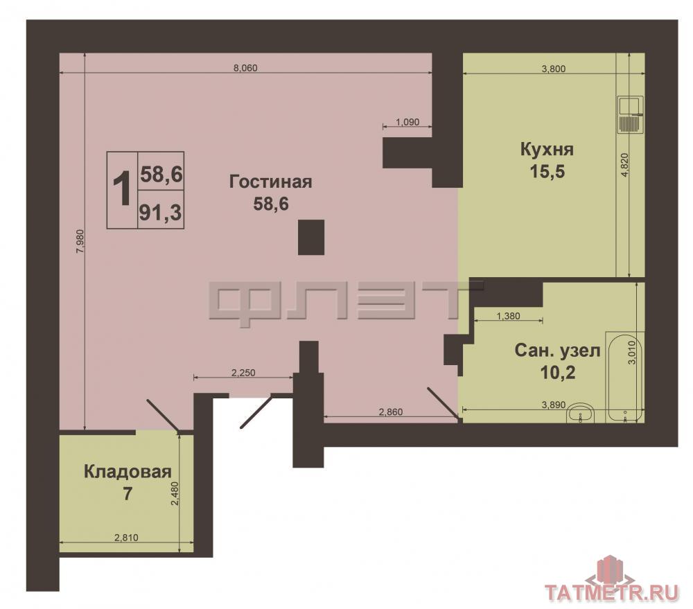 Продажа / Квартиры, Казань, Марселя Салимжанова улица, 995 000 Интересное и уникальное предложение! Продаются апартаменты в Элитном доме, в центре Казани. Спокойный и чистый... - 3