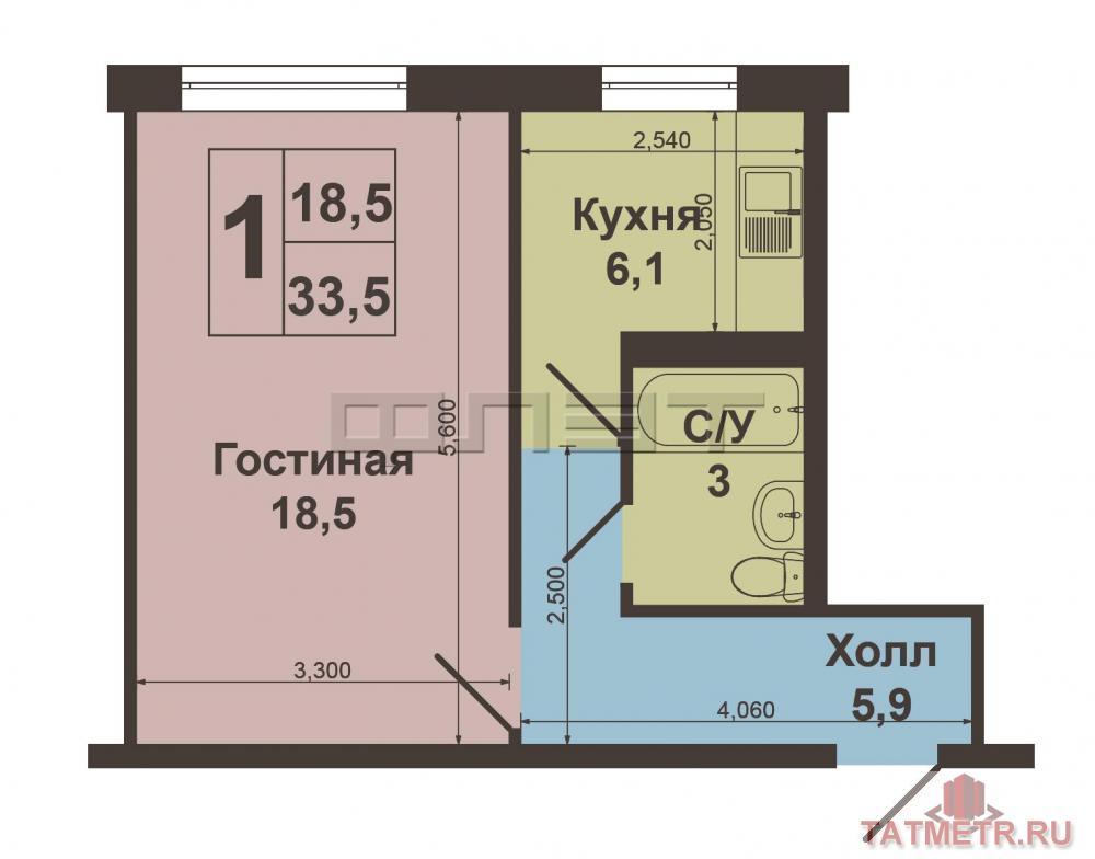 Московский район, улица Блюхера, дом 79. В шаговой доступности от метро Яшьлек продаётся однокомнатная квартира  на... - 5