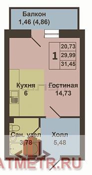 Продажа / Квартиры, Казань, Азата Аббасова улица, 2 440 000 Продается 1-комнатная квартира-студия в новом ЖК «Весна». Общая площадь квартиры — 31, 5 кв.м.. Квартира в... - 4
