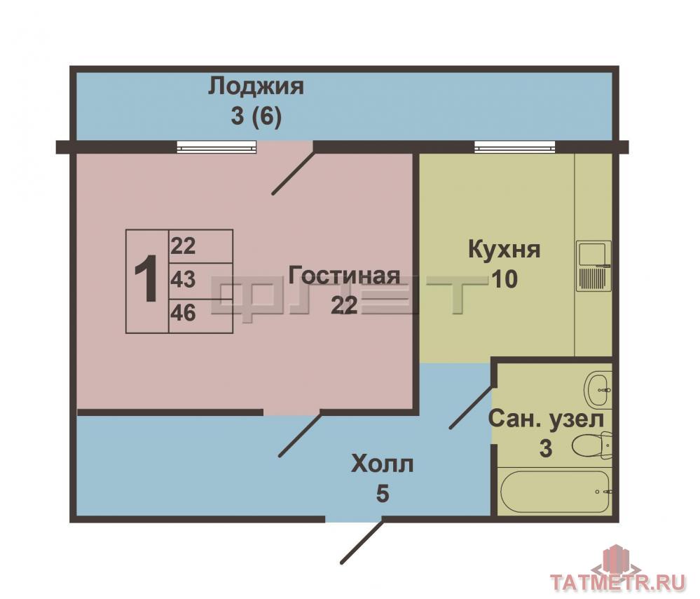 Продажа / Квартиры, Казань, Альберта Камалеева проспект, 3 600 000 В самом современном жилом комплексе «21 Век» города Казани, продается однокомнатная квартира в качественном кирпичном... - 8