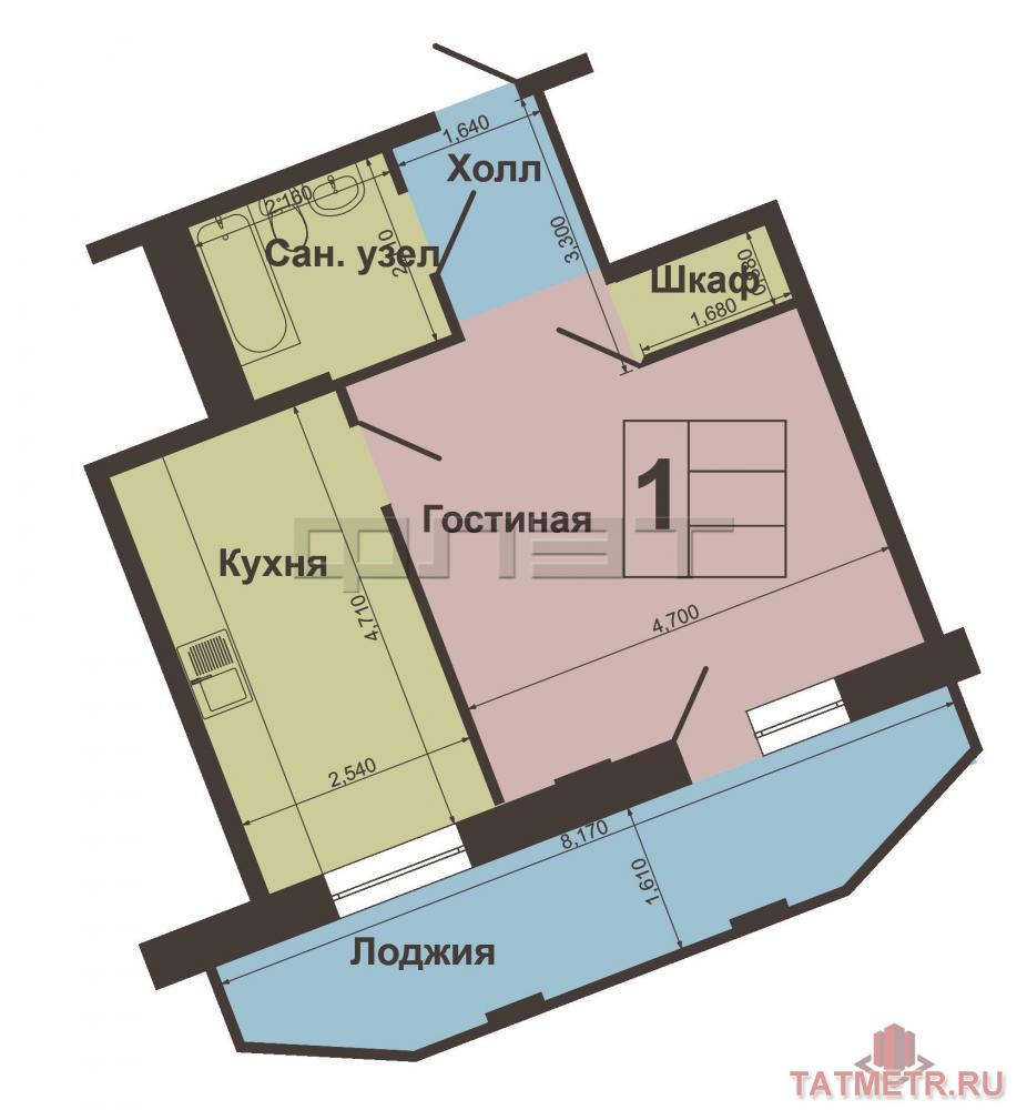 Продажа / Квартиры, Казань, Баки Урманче улица, 3 990 000 Приволжский район, ул. Баки Урманче, 8 (Солнечный город). Продается отличная 1 комнатная квартира в кирпичном доме... - 7