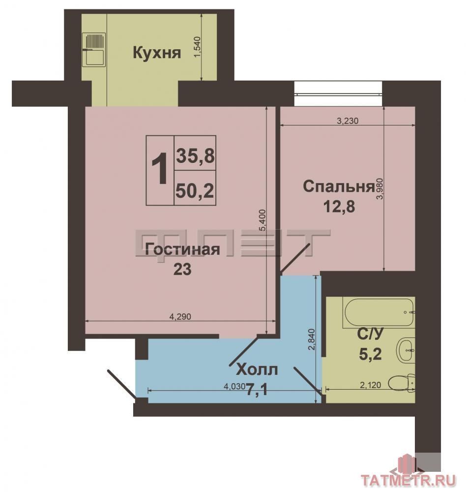 Продажа / Квартиры, Казань, Галиаскара Камала улица, 5 500 000 Продается шикарная 2-х комнатная квартира в самом центре г. Казани, в Вахитовском районе. Дом кирпичный, теплый,... - 9