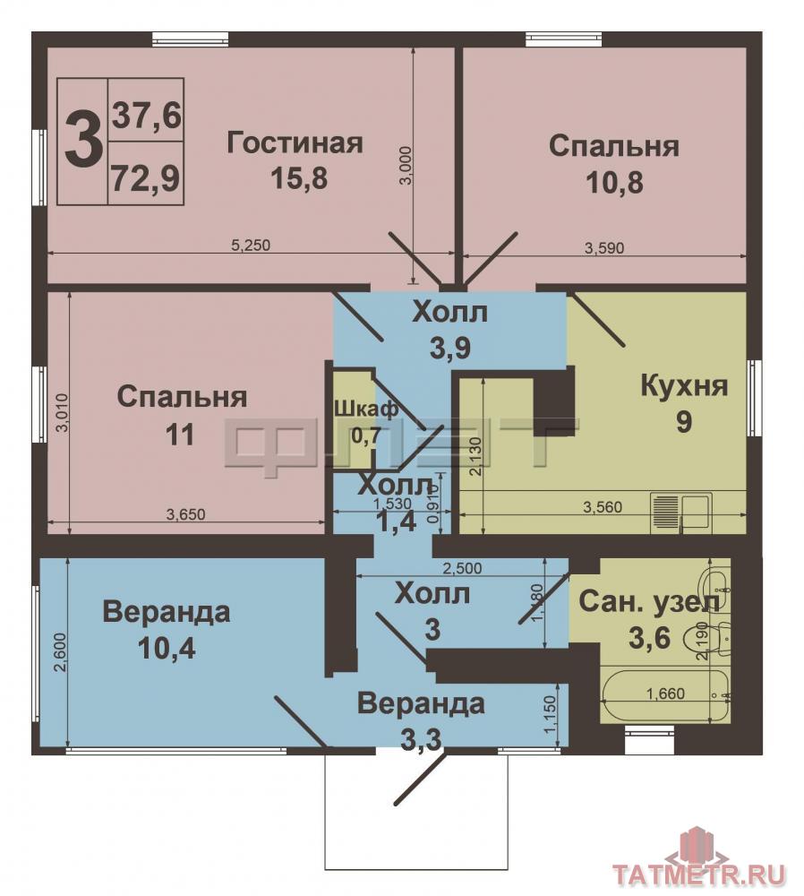 Продажа / Дома и коттеджи, Октябрьский, Новая улица, 2 500 000 Казань. Продается теплый, светлый и уютный дом в пос. Октябрьский рядом с остановочной платформой 774 км. Общая... - 9