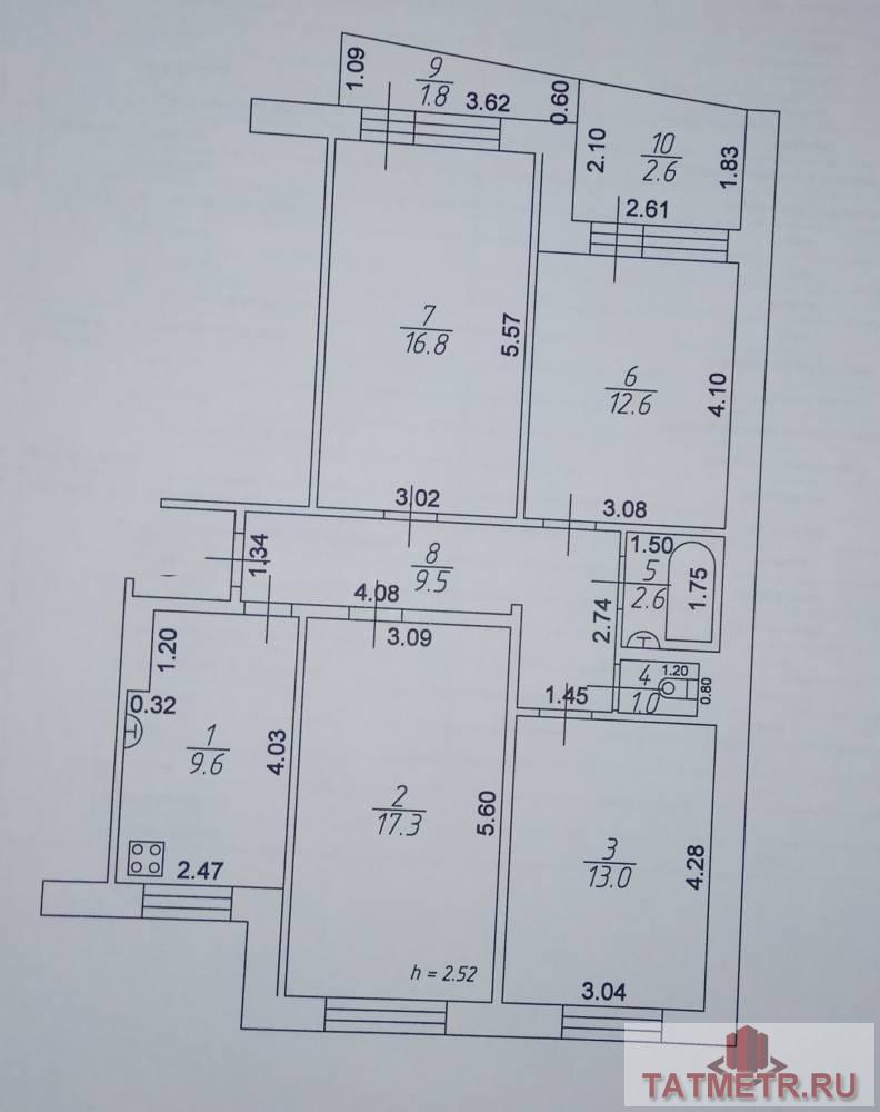Продажа / Квартиры, Казань, 5 970 000 Почему бы вам не Р-а-с-ш-и-р-и-т-ь-с-я? 4х-комнатная квартира 90,2м для большой и дружной семьи в центре... - 12