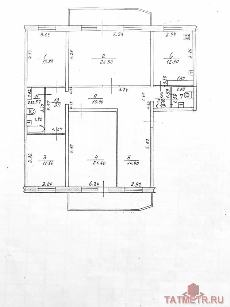 Продажа / Квартиры, Казань, Мусина улица, 8 850 000 Продается: 4-х комнатная, большая, светлая квартира в 3-х подъездном доме Ново-Савиновского района, этаж 4/10.... - 28