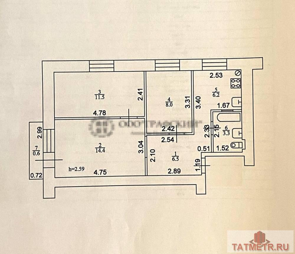 Продажа / Квартиры, Казань, улица Космонавтов, 3 999 000 Предлагаем Вам приобрести замечательную квартиру! Отличное состояние! Классная планировка! Светлые комнаты.... - 17