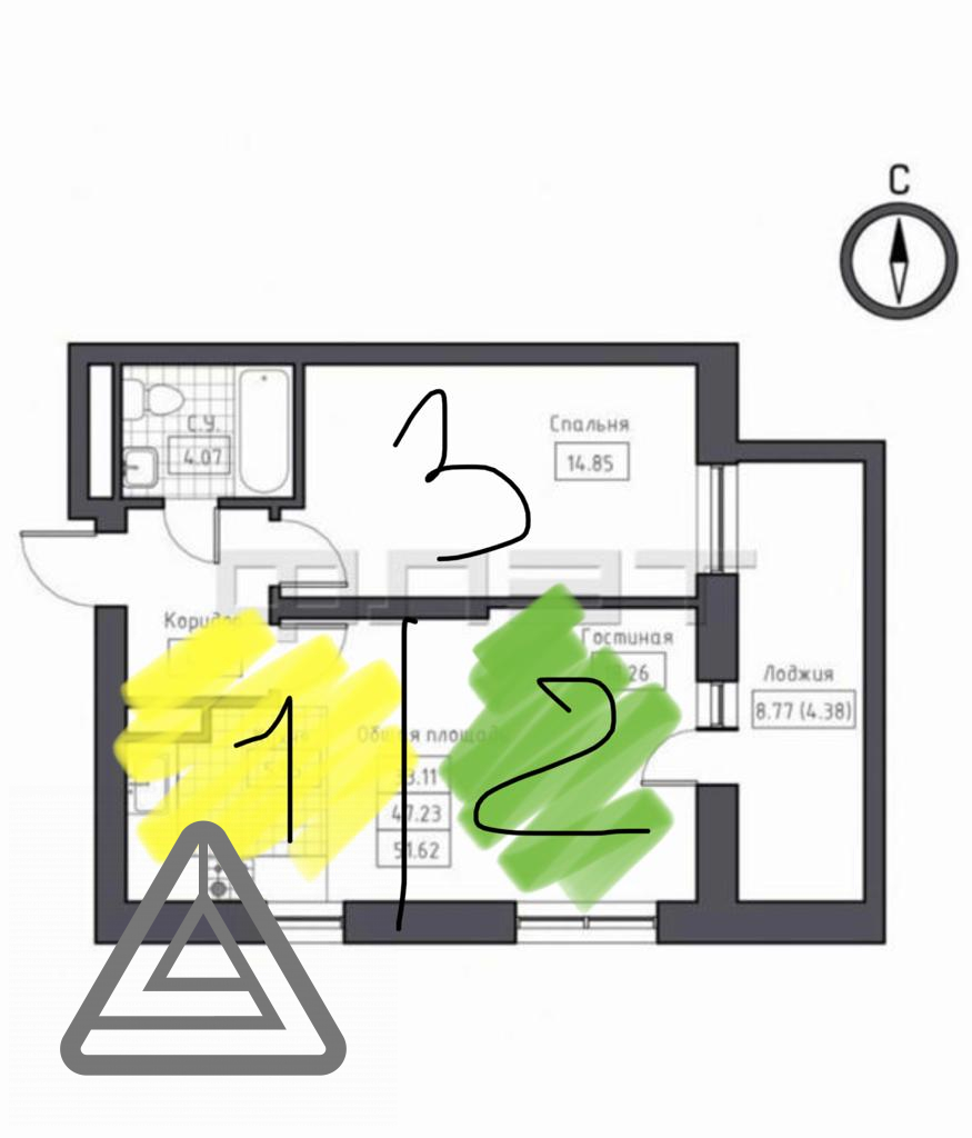 Продажа / Квартиры, Казань, Чистопольская улица, 6 680 000 Продается 2-х комнатная квартира общей площадью 52 кв.м на 19 этаже, находящееся по адресу ул. Чистопольская 88 ЖК... - 10