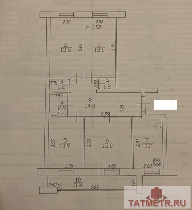 Продажа / Квартиры, Казань, улица Академика Парина, 5 500 000 Казань г, Приволжский, улица Академика Парина 18, 4 комн., общ. пл. 85.5 кв.м., жил.пл. 52.6 кв.м., комнаты... - 18