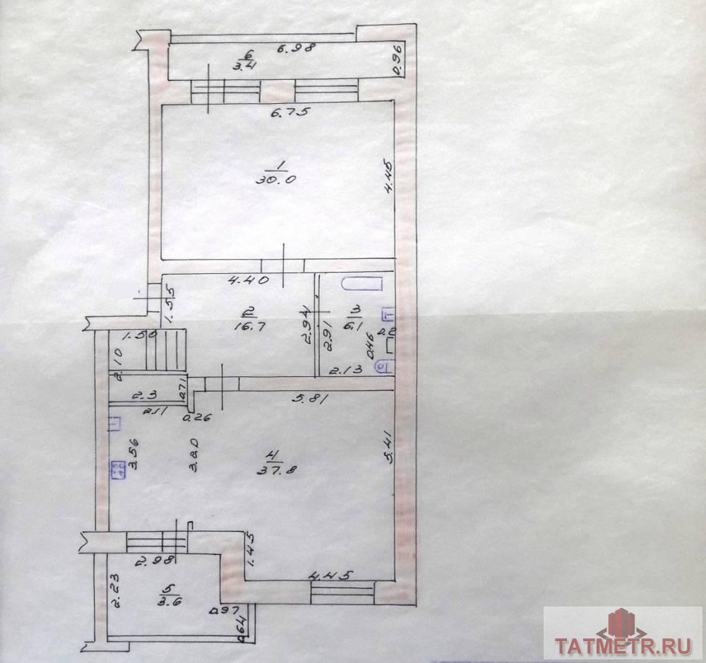 Казань г, Вахитовский, улица Лесгафта 21, м. Площадь Тукая, 5 комн., общ. пл. 180.4 кв.м., жил.пл. 96.2 кв.м.,... - 37