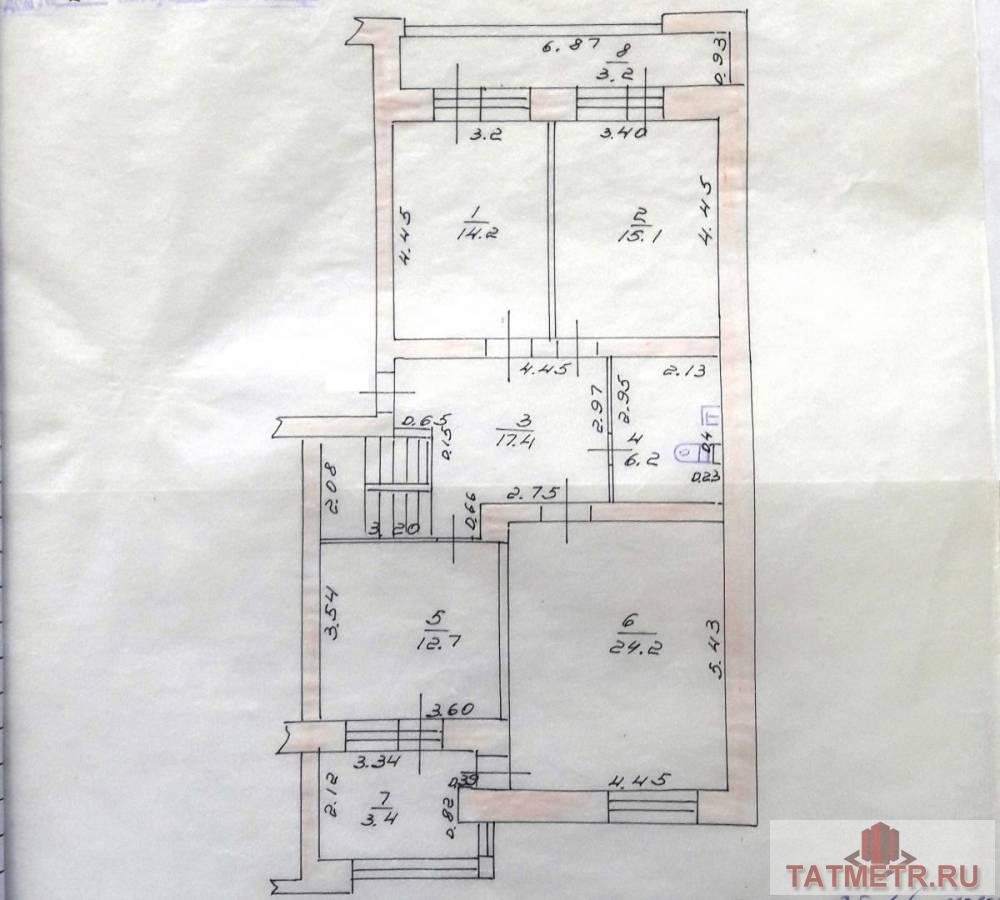 Продажа / Квартиры, Казань, улица Лесгафта, 11 499 000 Казань г, Вахитовский, улица Лесгафта 21, м. Площадь Тукая, 5 комн., общ. пл. 180.4 кв.м., жил.пл. 96.2 кв.м.,... - 38
