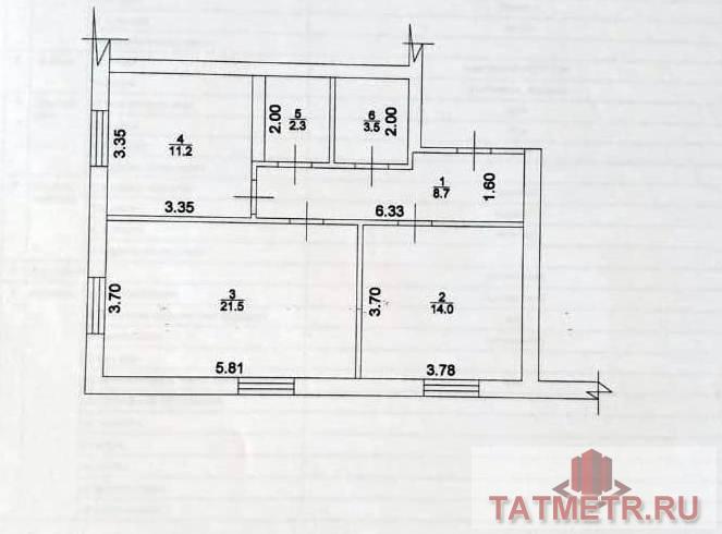 Продажа / Квартиры, Куюки, 31, 3 250 000 Куюки д, 2 комн., общ. пл. 61.2 кв.м., жил.пл. 35.5 кв.м., комнаты 21.5/14, кухня 11.2 кв.м., 2/3 этаж, окна... - 13