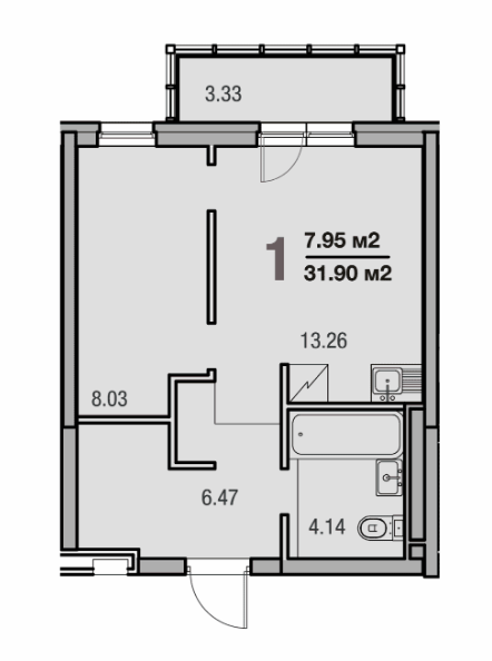 Продажа / Квартиры, Казань, улица Архитектора Гайнутдинова, 2 890 000 Продам 1-комнатную квартиру современной планировки Параметры: общая площадь 31,9 кв.м. Большая кухня, которую можно... - 1