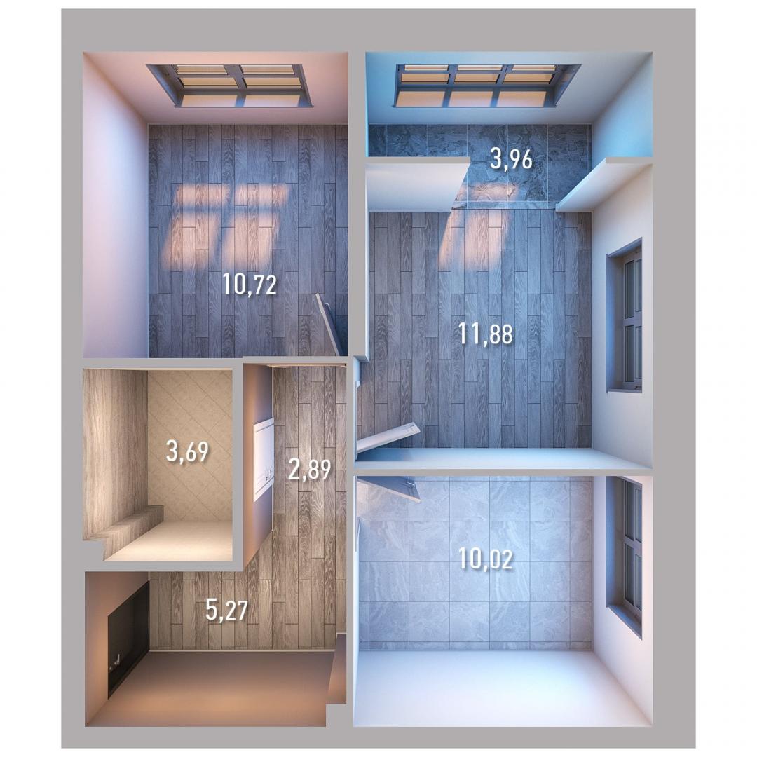 Продажа / Квартиры, Казань, улица Азата Аббасова, 3 990 000 Уютная 2-комнатная квартира в ЖК «Весна-2» Параметры: кирпичный дом, 3/19 этаж, общая площадь 48,43 кв.м, комнаты:... - 1