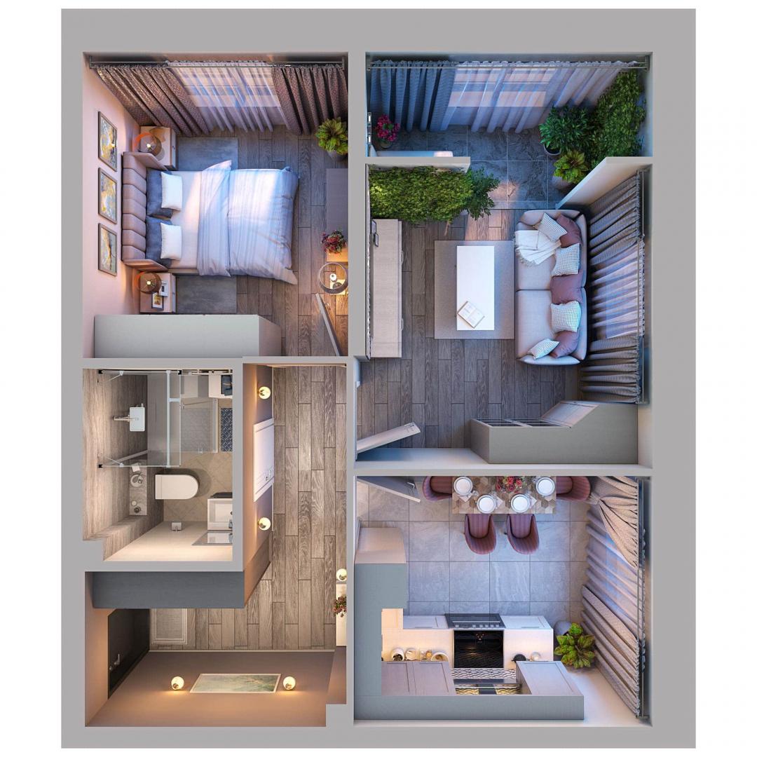 Продажа / Квартиры, Казань, улица Азата Аббасова, 3 990 000 Уютная 2-комнатная квартира в ЖК «Весна-2» Параметры: кирпичный дом, 3/19 этаж, общая площадь 48,43 кв.м, комнаты:... - 6