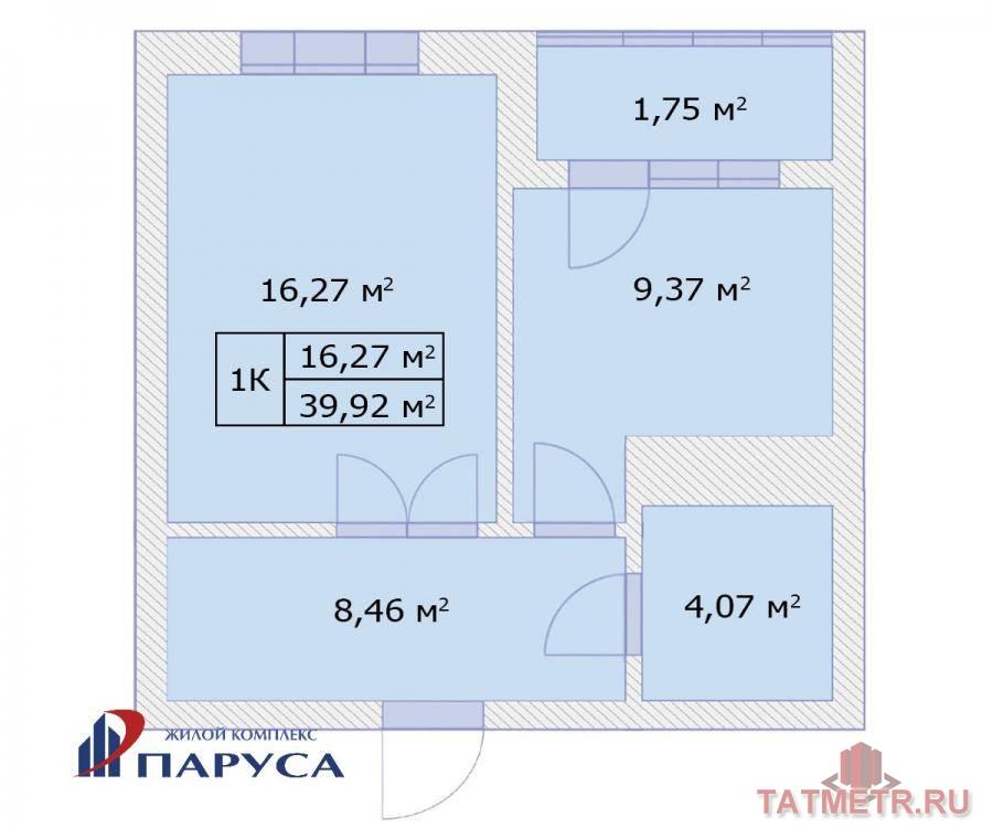 Продажа / Квартиры, Казань, улица Аделя Кутуя, 4 750 000 Важно! Срок сдачи 3 квартал 2019 года! Продается однокомнатная квартира в ЖК «Паруса» Жилой комплекс «Паруса» — это...