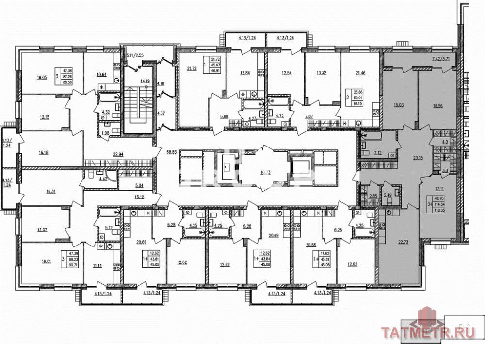 Продажа / Квартиры, Казань, проезд Юнуса Ахметзянова, 11 442 000 Жилой комплекс ART City в центре Казани. Проект состоит из 17 домов. На территории реализована комфортная среда для... - 2