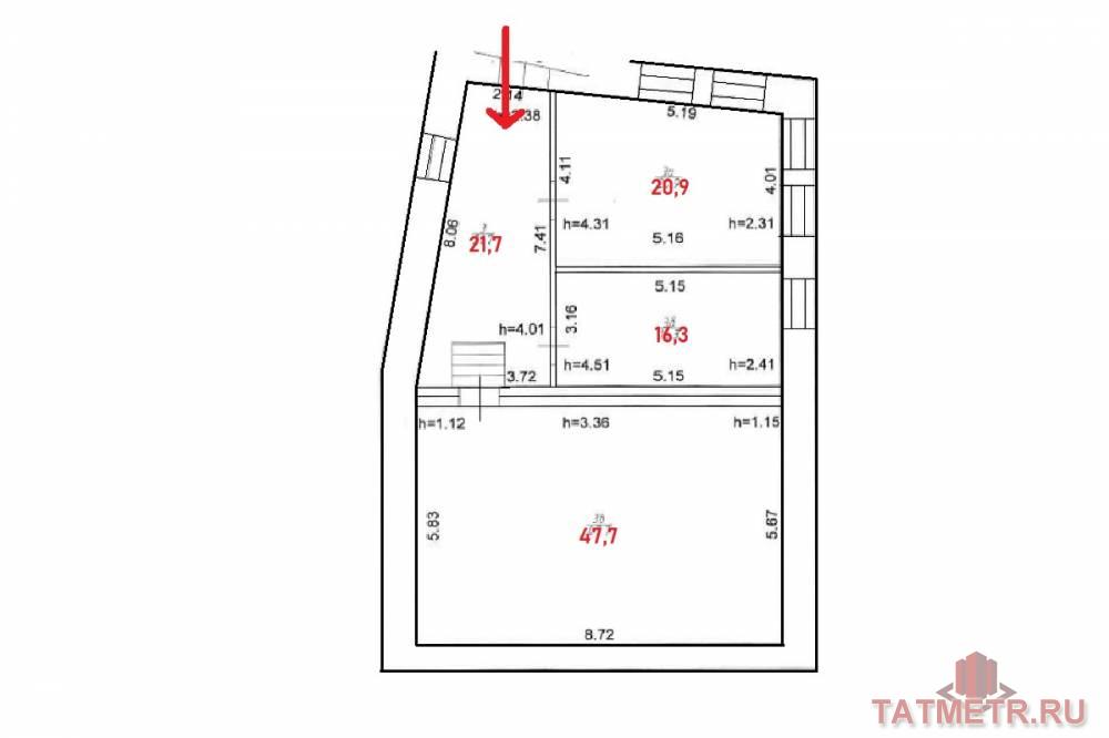 Аренда / Коммерческая / Free purpose, Казань, улица Каюма Насыри, 72 000 Аренда LOFT — офиса на 3 этаже (мансарда) в историческом комплексе зданий «Усадьба Кушаевых». Исторический центр... - 14